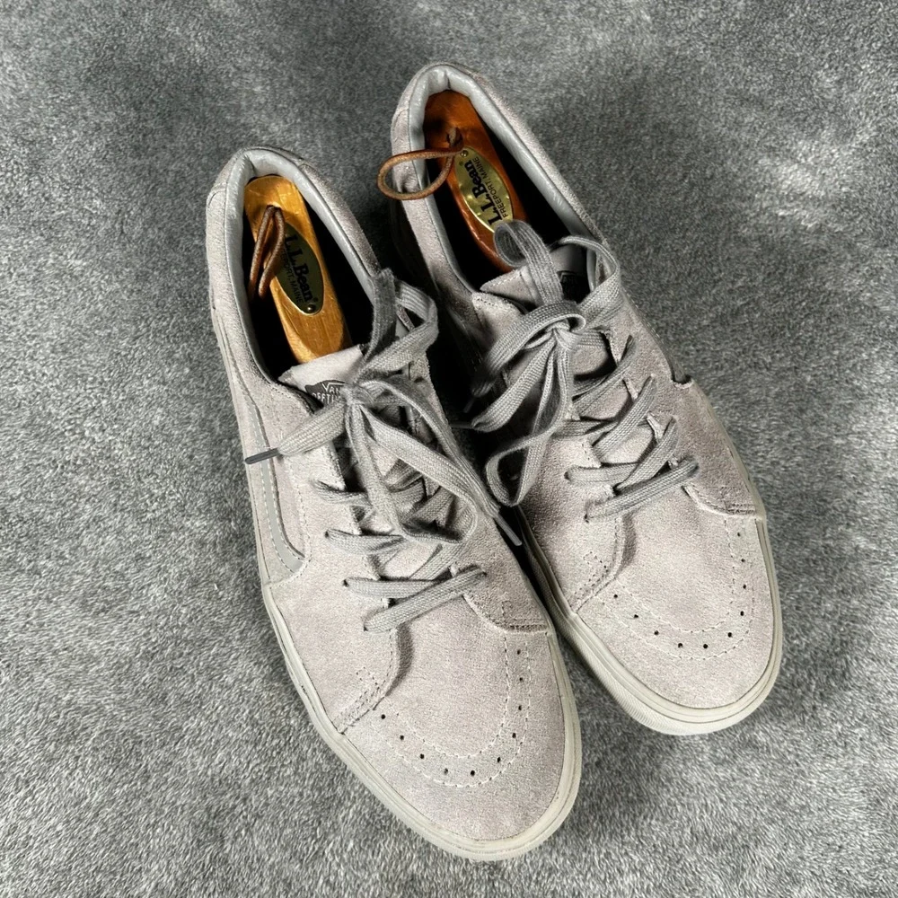 Vans Sk8-Low Grey Suede Monochrome Skate Shoes Mens 10.5 Womens 12